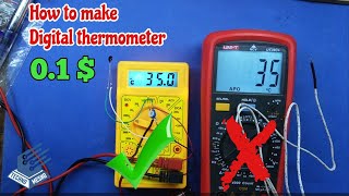 كيف تصنع ترموميتر ديجيتال How to make a digital thermometer