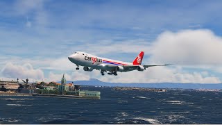 Unbelievable Takeoff! Cargolux 747 Battles Short Runway Challenge!