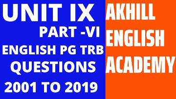 Unit IX Part VI Linguistics/ 2001 to 2019 PG TRB QUESTIONS