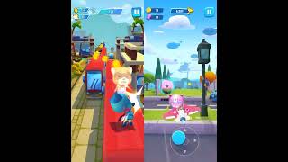 Talking Tom Hero Dash vs Talking Tom Sky Run #1 Blue Wave Angela vs Talking Angela screenshot 4