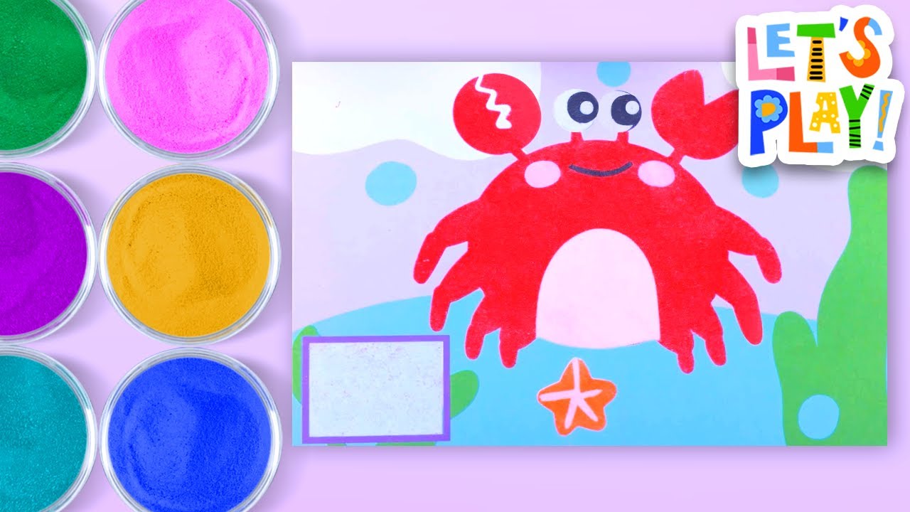 Sand painting crab with color sand