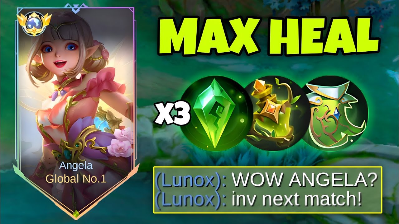 3x HOLY CRYSTAL on ANGELA!! MAX HEAL BUILD ON NEW ANGELA IS INSANE! (wtf shield)