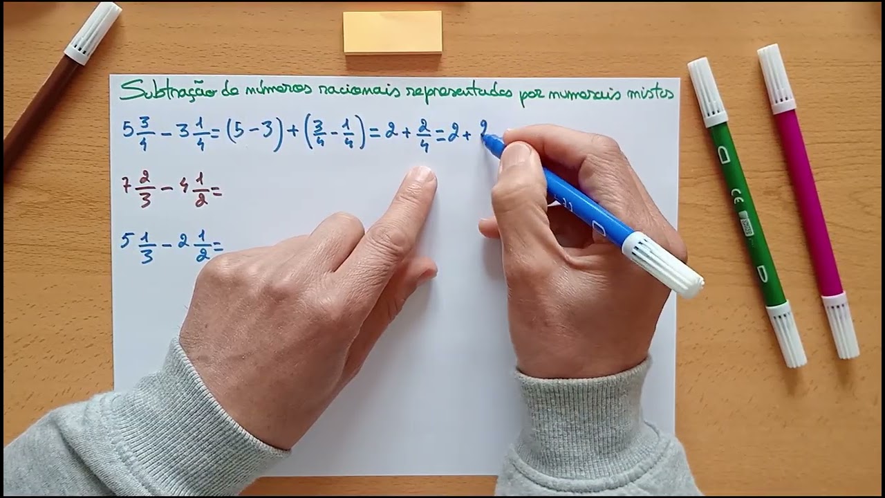 Subtração de Numerais Mistos  Muito Fácil !!