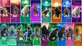 Tiles Hop Jurassic Battle featuring Lego Jurassic World vs Indoraptor vs Spinosaur vs Dilophosaur