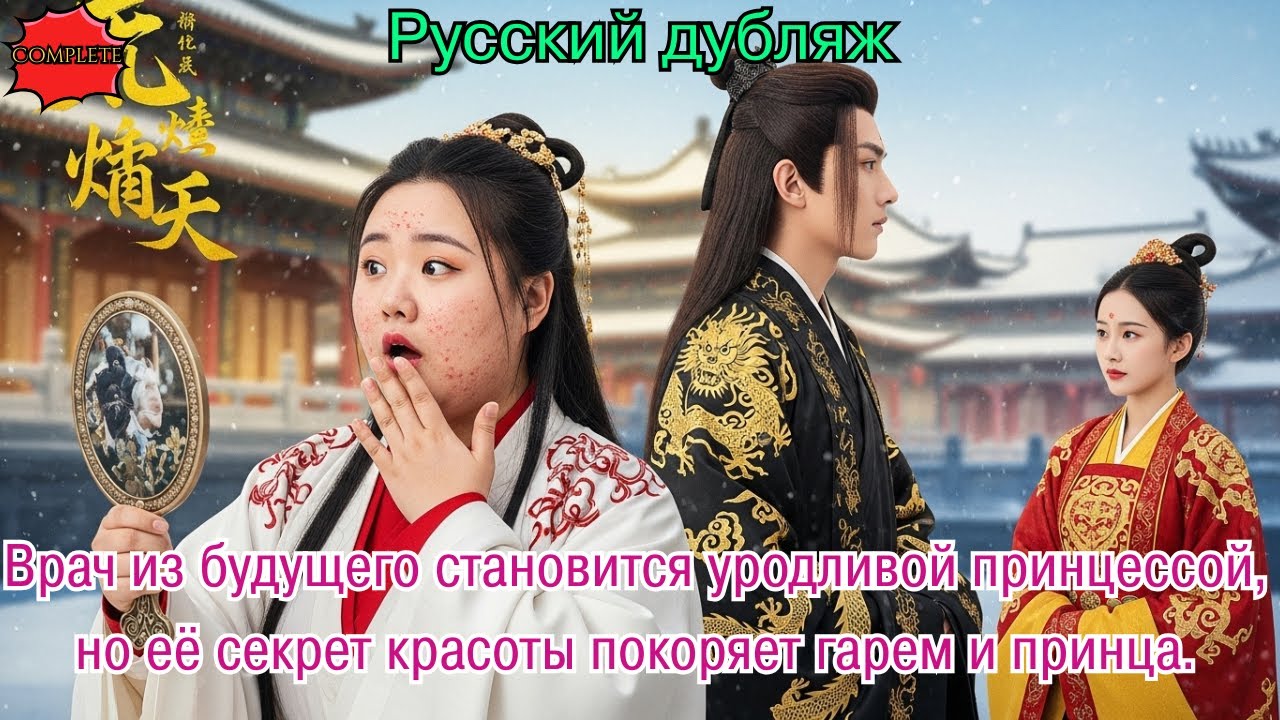 Врач из будущего становится уродливой принцессой но её секрет красоты покоряет гарем #дорама#2025