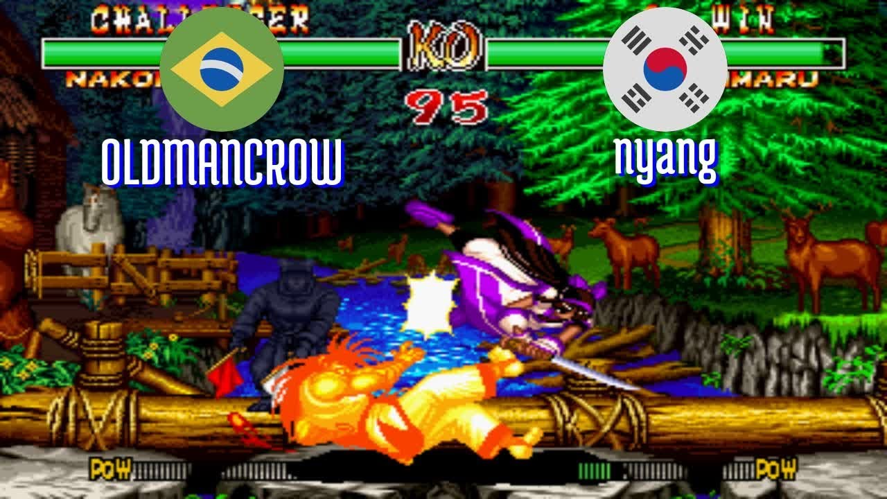 FT5 @samsho2: OLDMANCROW (BR) vs nyang (KR) [Samurai Shodown II Fightcade] Mar 9