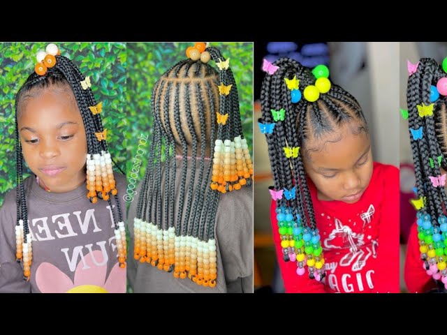 Kids braids with beads  Cute hairstyles for kids, Kids braids