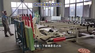 Photovoltaic glass edge grinding line and lower film machine