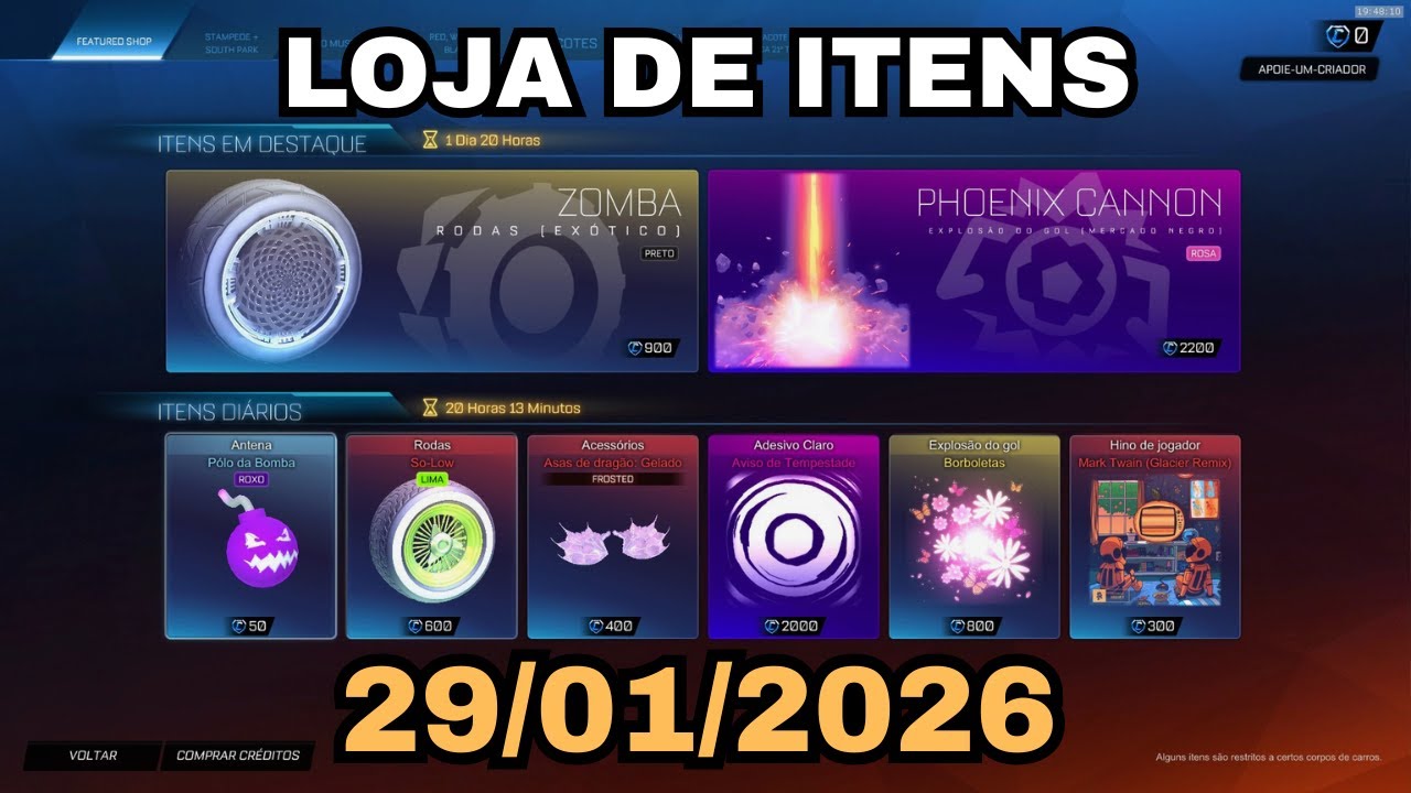 ZOMBA!! ROCKET LEAGUE LOJA DE ITENS 29/01/2026