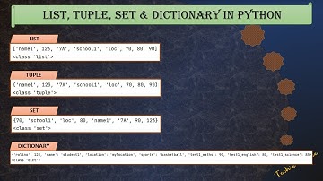 Difference between List, Tuple, Set and Dictionary in Python