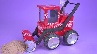 Making an Amazing Mini Tractor Loader with Soda Cans