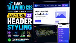 Tailwind CSS Tutorial for Beginners | Style a Modern Header 🎨 | Lecture 33