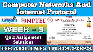 Computer Networks and Internet Protocol | NPTEL | Week 3 |Assignment 3 Solution | JAN 2023