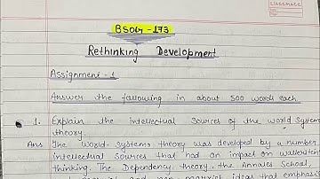 Bsog-173 solved assignment 2022-23 !! IGNOU solved assignment !! IGNOU handwritten solved assignment