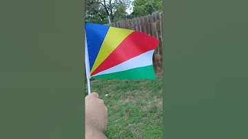 Flag of the Seychelles waving in the wind