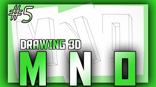 MNO Drawing  طريقة رسم الحروف ثلاثي الأبعاد 5 | How to draw 3D letters 5