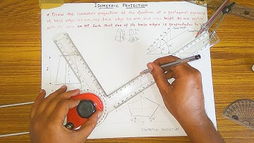 Isometric projection of Frustum of Pentagonal Pyramid (Hindi)