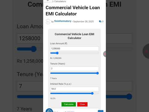Axis Bank Commercial Vehicle Loan Calculator