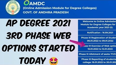 AP Degree 2021 3rd Phase Web options started Today 🤩