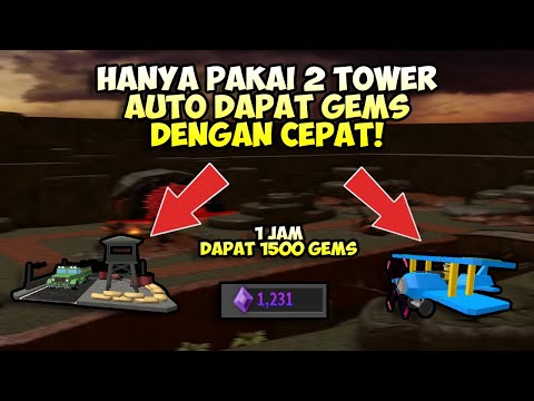 CARA DAPAT GEMS DENGAN CEPAT DI MODE HARDCORE - TOWER DEFENSE SIMULATOR | ROBLOX INDONESIA