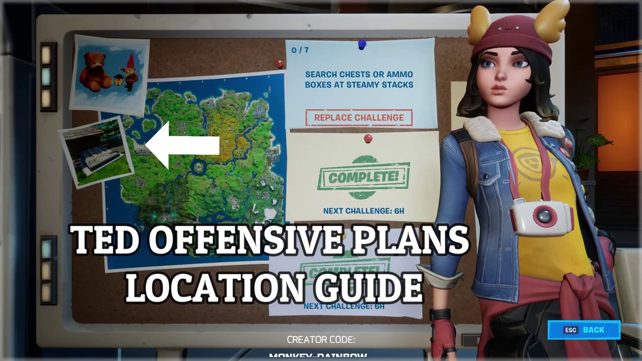 TED OFFENSIVE PLANS location guide - Fortnite Secret Challenge