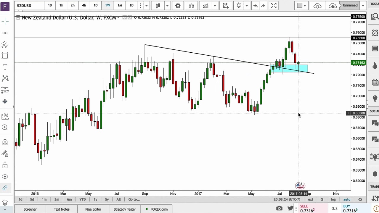 FOREX Trading Analyis for NZD/USD - Kiwi bounces! 8-16-17