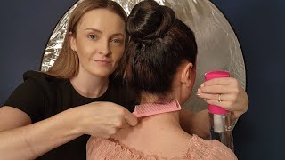 ASMR Clean Girl Slick Bun Tutorial - Ballerina Doughnut Bun with Finishing Touches and Mini Combing