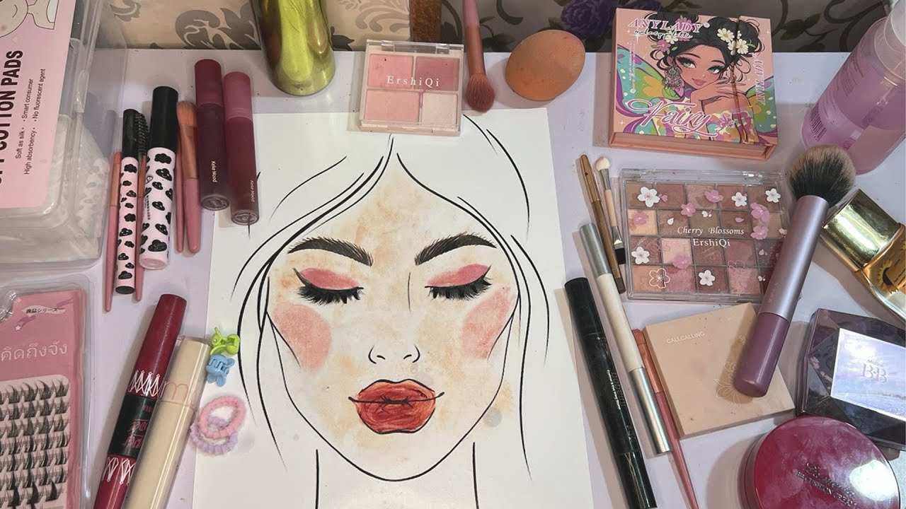 ASMR Magical Glitter Makeup on Elsa Art ❄️ (No Talking)