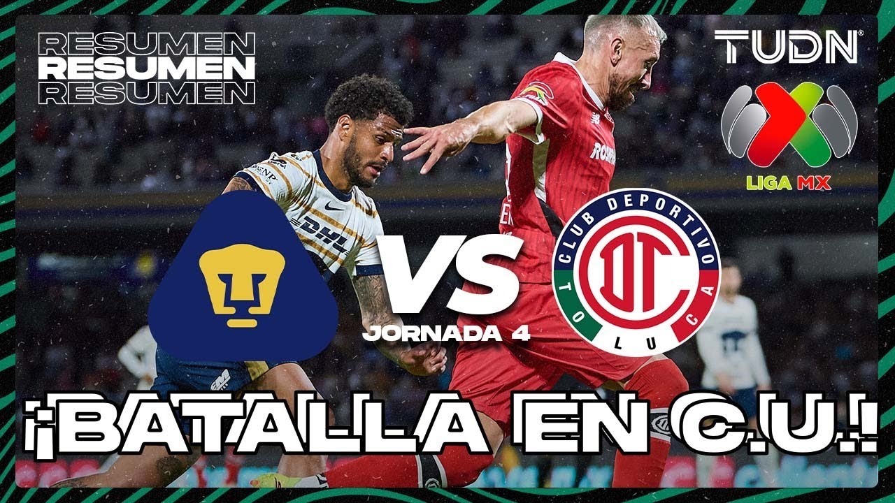 HIGHLIGHTS Pumas vs Toluca Liga Mx CL2025 J4 TUDN YouTube