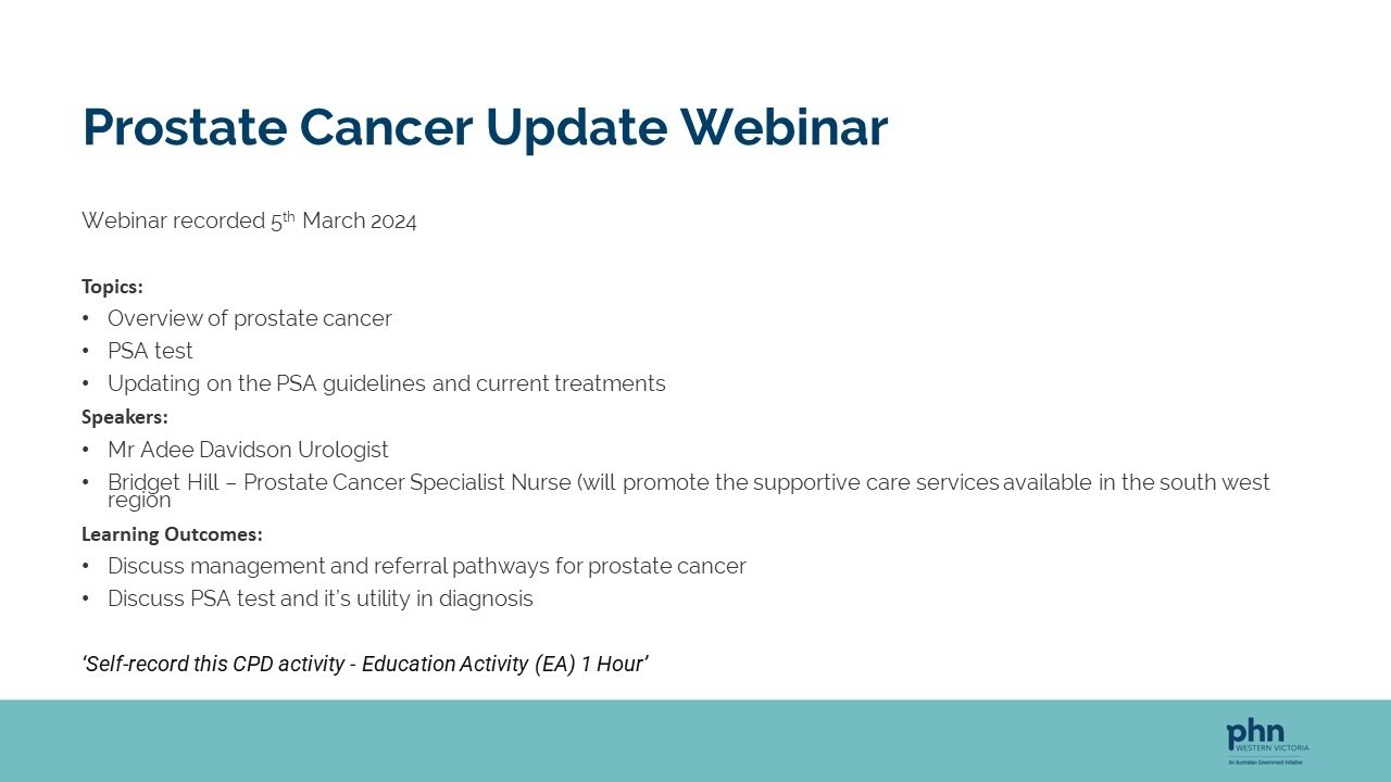 Prostate Cancer Update Webinar