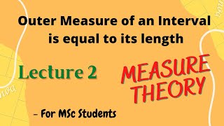 #outermeasure 2) Outermeasure of an Interval is equal to its length || Measure Theory || MSc Maths