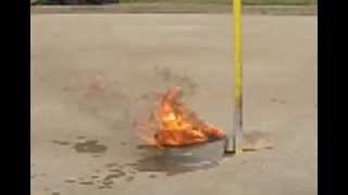 pool fire (11.5in) extinguishment with Dry ice - virtual laboratory