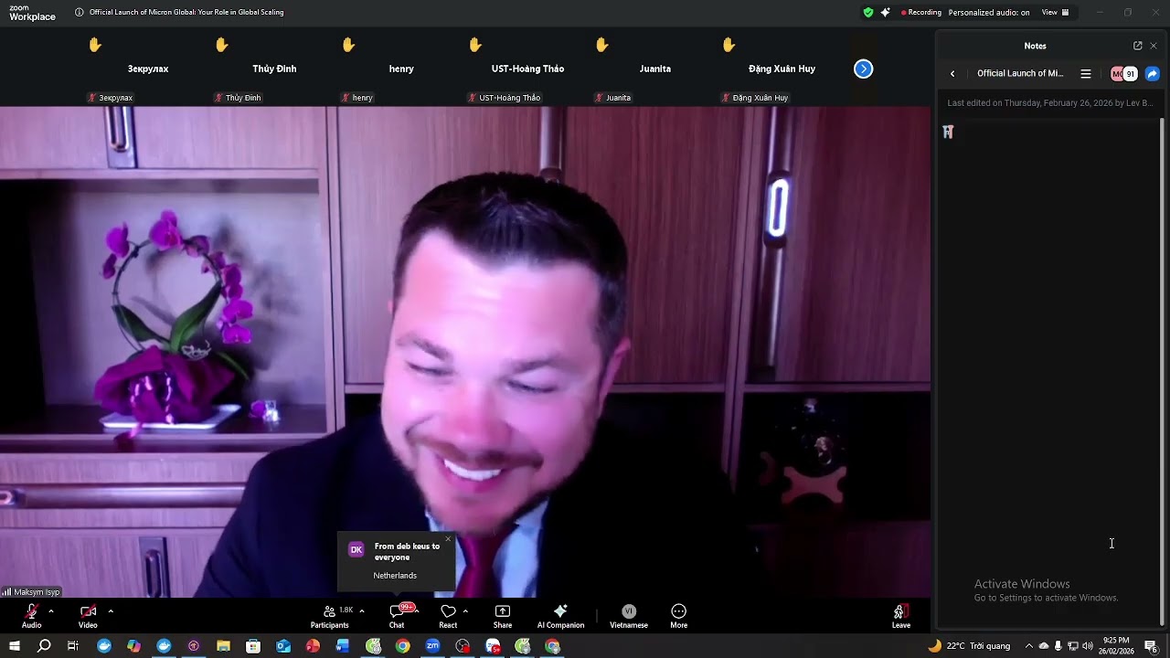 Công Bố nền tảng MICRON GLOBAL ngày 26/2