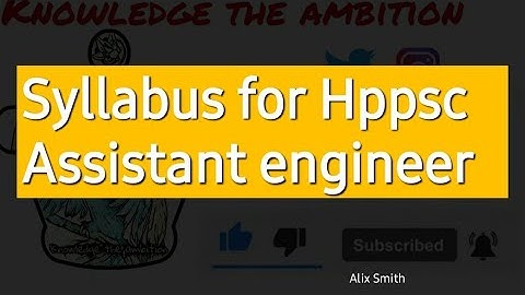 Syllabus for hppsc Assistant engineer || hppsc Assistant engineer exam syllabus,  exam pattern