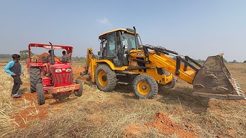 JCB 3DX backhoe loader Loading Sonalika Mahindra Tractor Trolley joking Mud ll#3dx_jcb #3dx_jcb2024 
