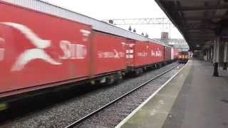 TRIPLE HEADED 2x86s & 70018 pass Nuneaton at speed