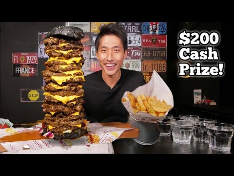 UNDEFEATED 20 x 20 GRIM REAPER BURGER EATING CHALLENGE!   $200 Cash Prize!   Little India Singapore!