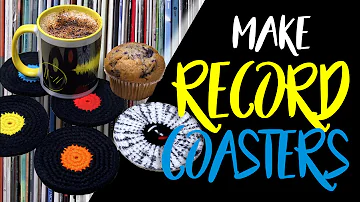 Retro Vinyl Record Coasters - Free 'beginner friendly' crochet tutorial