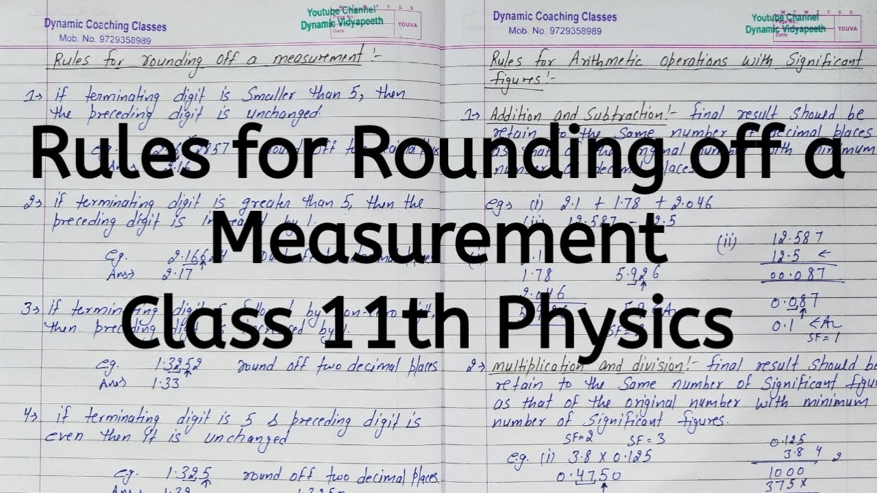 Rules for Rounding off a Measurement, Chapter 1, Units and Measurements