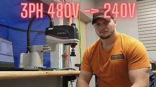 Installing a step down transformer for my robot 3 Phase 480 to 240
