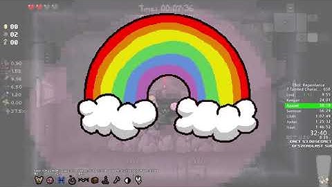 The Binding of Isaac: Repentance Tainted 7 Character Speedrun PB/WR 1:35:47