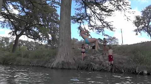 Rope Swing Push off a Tree Frio River Garner State...