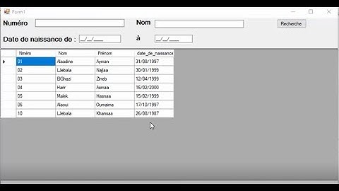 cours 3 : Entity Framework: rempir un datagrid  avec criteres de recherche