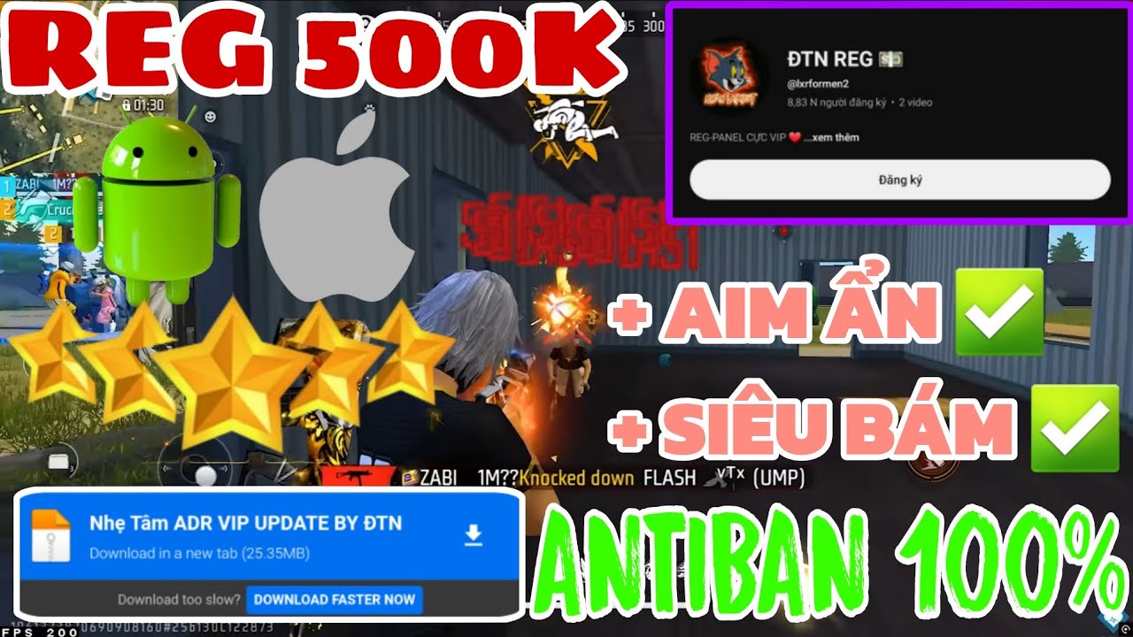 DATA REGEDIT OB50 | Share AIMLOCK VIP 500K Nhẹ Tâm, Siêu Bám Mũ, Kéo Nhẹ Full Đỏ, Headshot Safe 100%