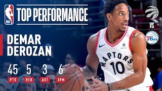 DeMar DeRozan Shoots A CAREER HIGH 45 Points vs Philly | Dec. 21, 2017