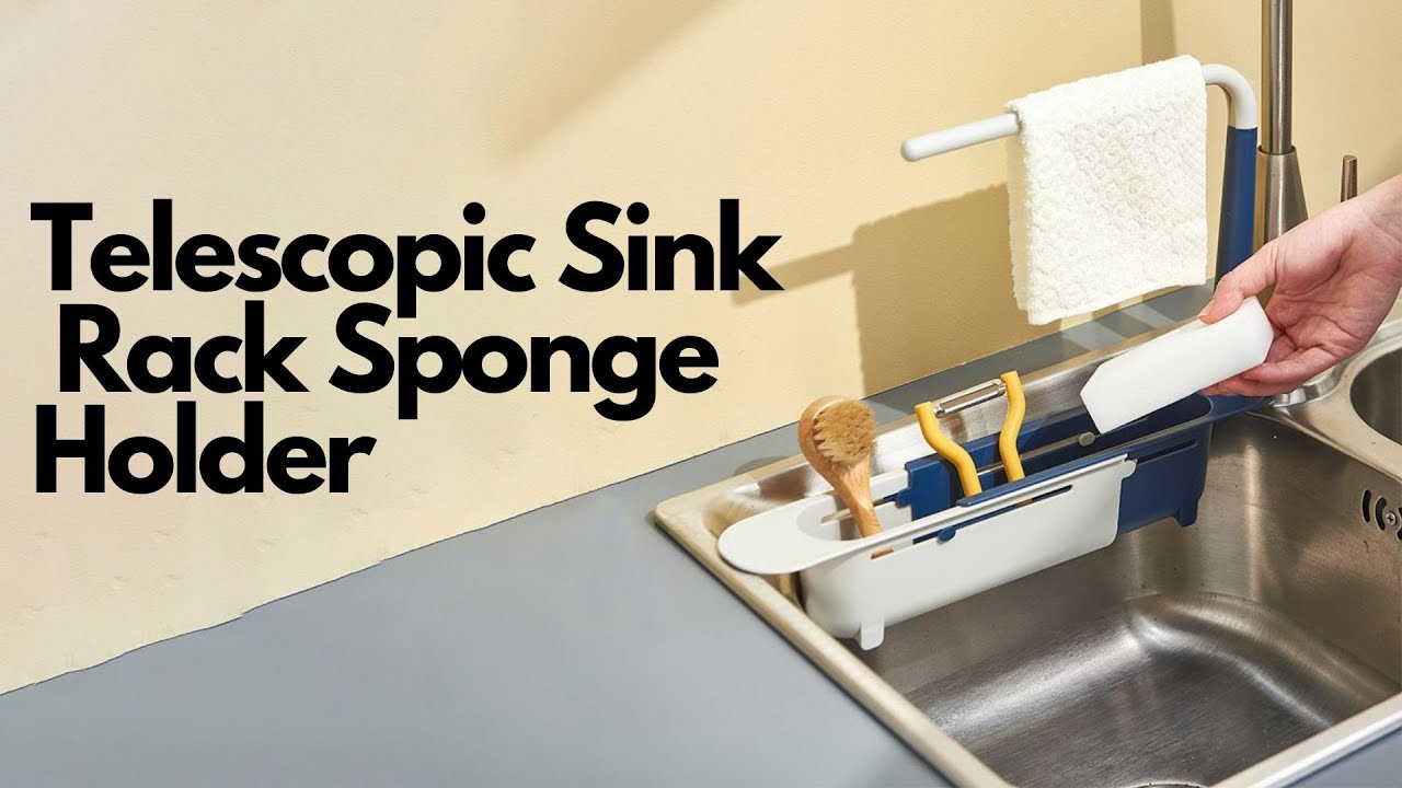 Telescopic Sink Rack Sponge Holder,Sink Organizer Expandable Sink