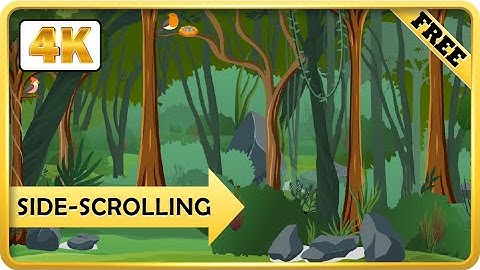 Animated Jungle side scrolling background video loops