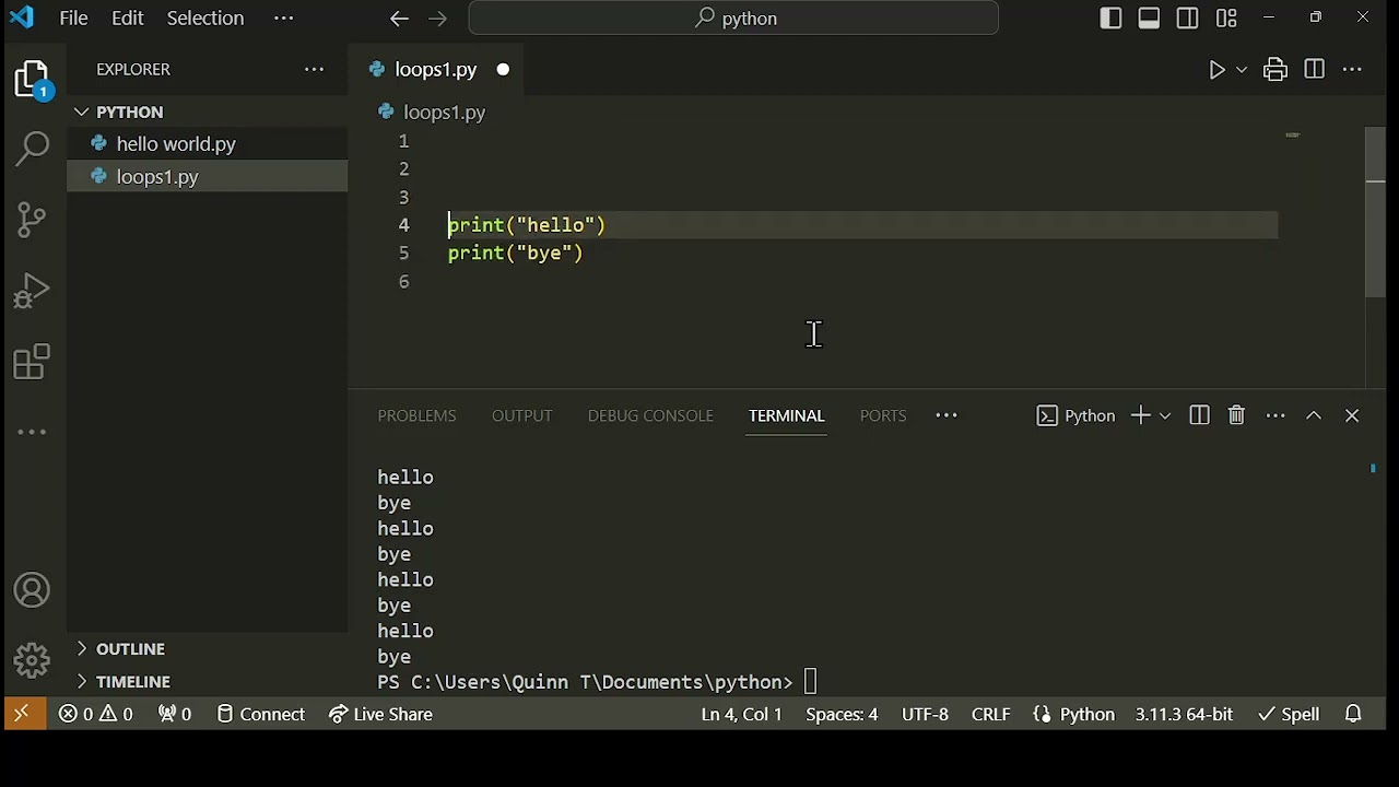 Writing a simple Python For Loop