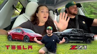 Trading Our Truck For A Tesla?! (First Test Drive)