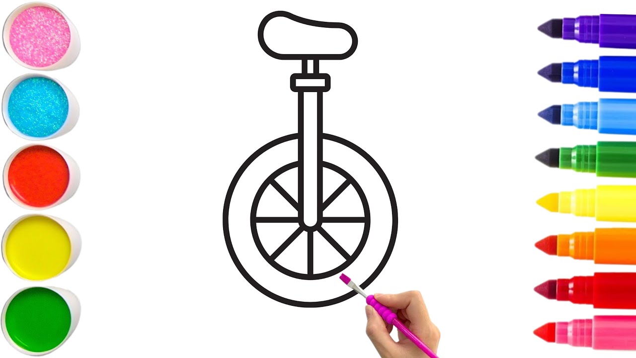 Draw a Cute Bike Vector Drawing | Easy Drawing Painting Coloring For Kids | Drawing Video